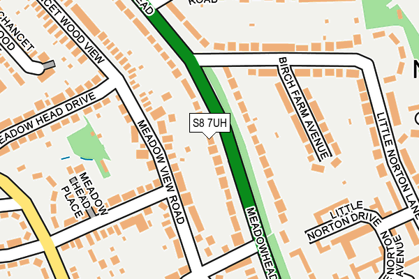 S8 7UH map - OS OpenMap – Local (Ordnance Survey)