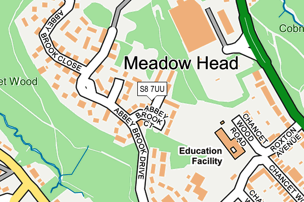 S8 7UU map - OS OpenMap – Local (Ordnance Survey)