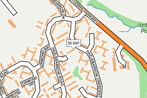 S8 8AP map - OS OpenMap – Local (Ordnance Survey)