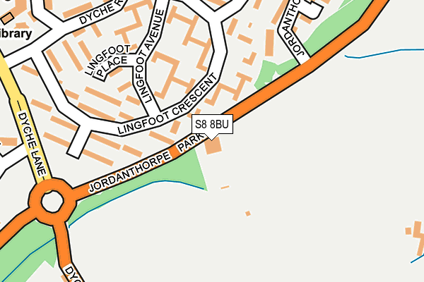 S8 8BU map - OS OpenMap – Local (Ordnance Survey)