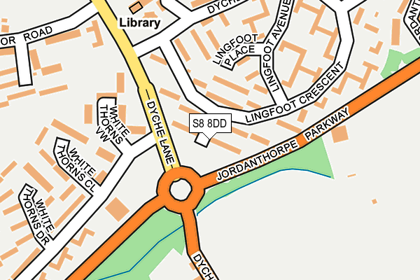 S8 8DD map - OS OpenMap – Local (Ordnance Survey)
