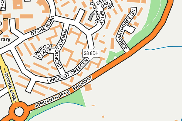 S8 8DH map - OS OpenMap – Local (Ordnance Survey)