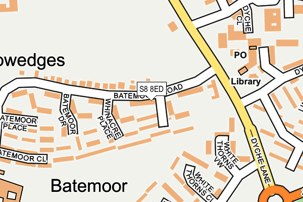 S8 8ED map - OS OpenMap – Local (Ordnance Survey)