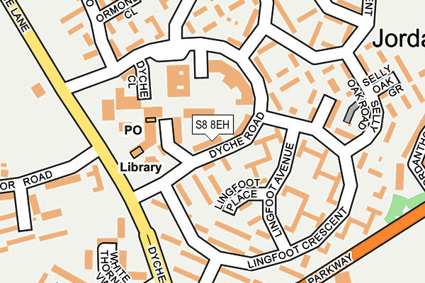S8 8EH map - OS OpenMap – Local (Ordnance Survey)