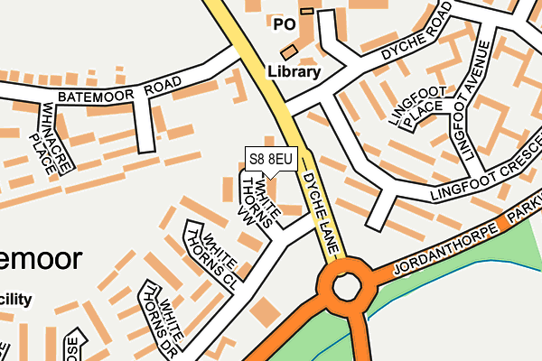 S8 8EU map - OS OpenMap – Local (Ordnance Survey)