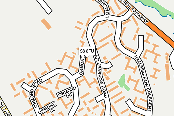 S8 8FU map - OS OpenMap – Local (Ordnance Survey)