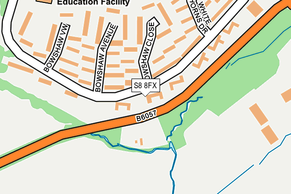 S8 8FX map - OS OpenMap – Local (Ordnance Survey)