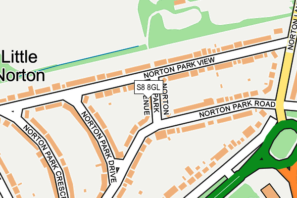 S8 8GL map - OS OpenMap – Local (Ordnance Survey)