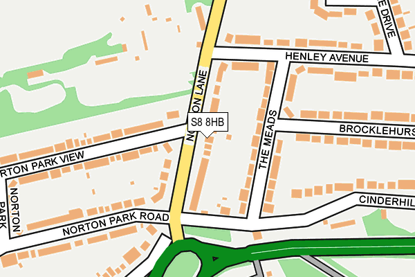 S8 8HB map - OS OpenMap – Local (Ordnance Survey)