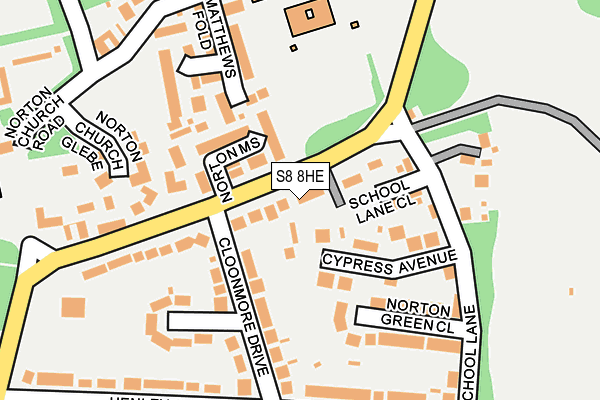 S8 8HE map - OS OpenMap – Local (Ordnance Survey)
