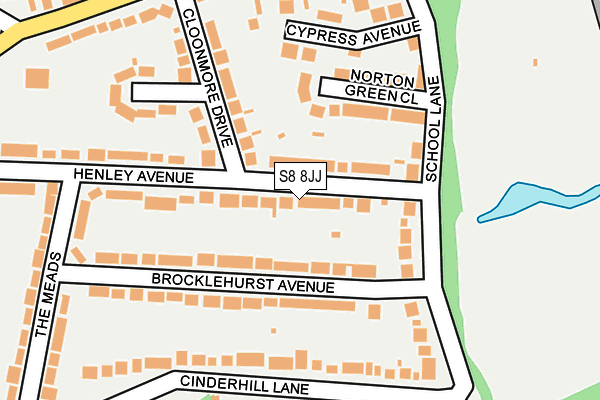 S8 8JJ map - OS OpenMap – Local (Ordnance Survey)