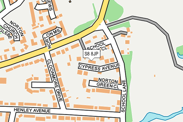 S8 8JP map - OS OpenMap – Local (Ordnance Survey)