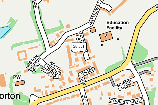 S8 8JT map - OS OpenMap – Local (Ordnance Survey)