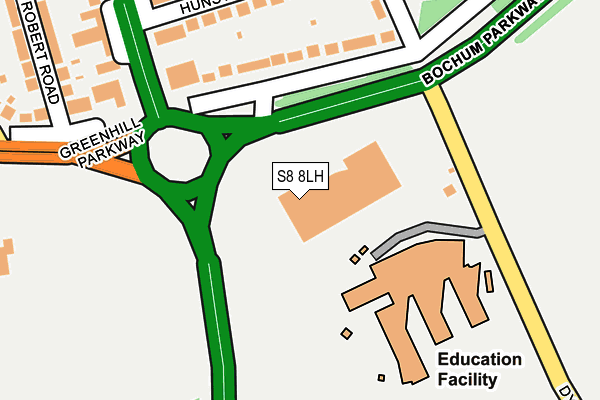 S8 8LH map - OS OpenMap – Local (Ordnance Survey)