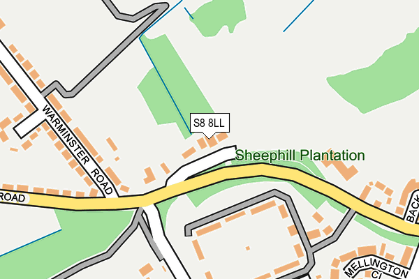 S8 8LL map - OS OpenMap – Local (Ordnance Survey)