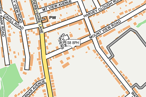 S8 8PH map - OS OpenMap – Local (Ordnance Survey)