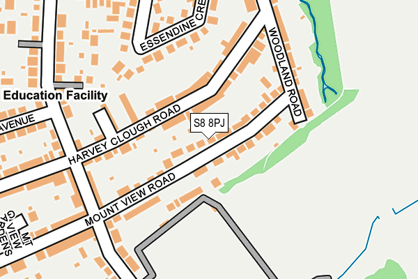 S8 8PJ map - OS OpenMap – Local (Ordnance Survey)