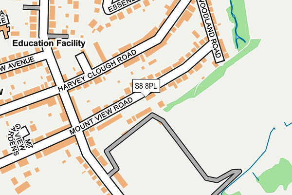 S8 8PL map - OS OpenMap – Local (Ordnance Survey)