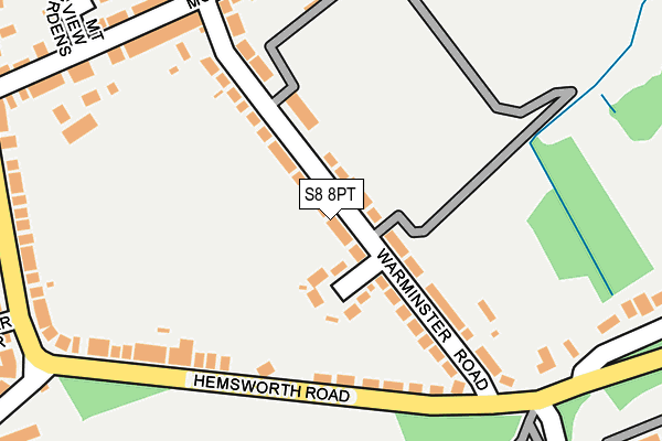 S8 8PT map - OS OpenMap – Local (Ordnance Survey)