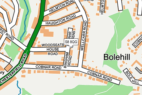 S8 8QG map - OS OpenMap – Local (Ordnance Survey)