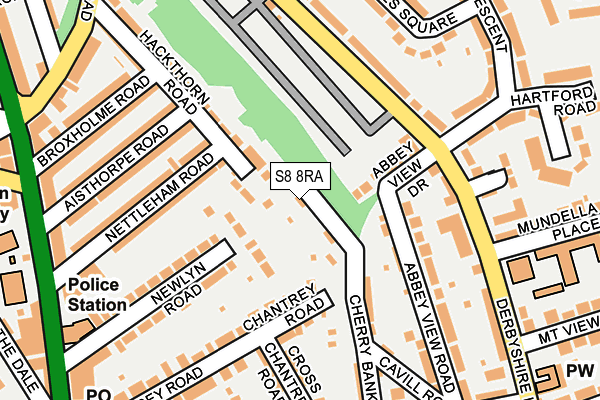 S8 8RA map - OS OpenMap – Local (Ordnance Survey)