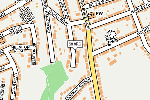 S8 8RG map - OS OpenMap – Local (Ordnance Survey)