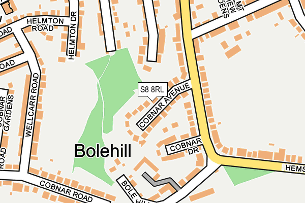 S8 8RL map - OS OpenMap – Local (Ordnance Survey)