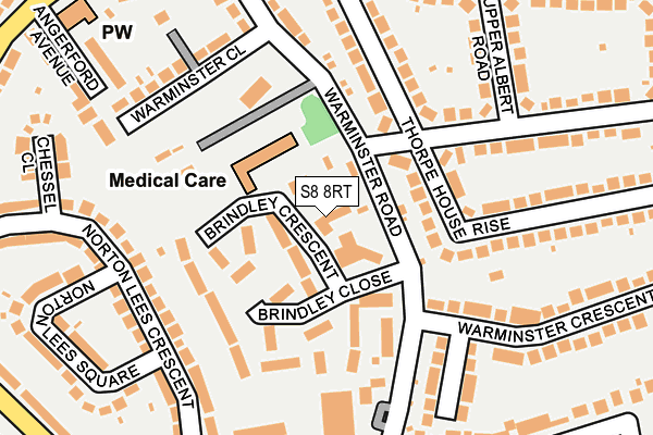 S8 8RT map - OS OpenMap – Local (Ordnance Survey)