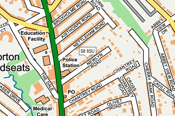 S8 8SU map - OS OpenMap – Local (Ordnance Survey)