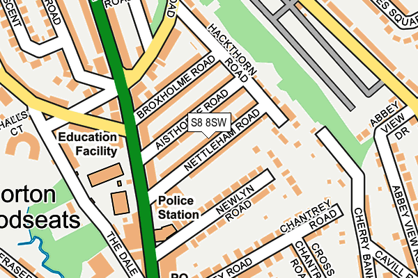 S8 8SW map - OS OpenMap – Local (Ordnance Survey)