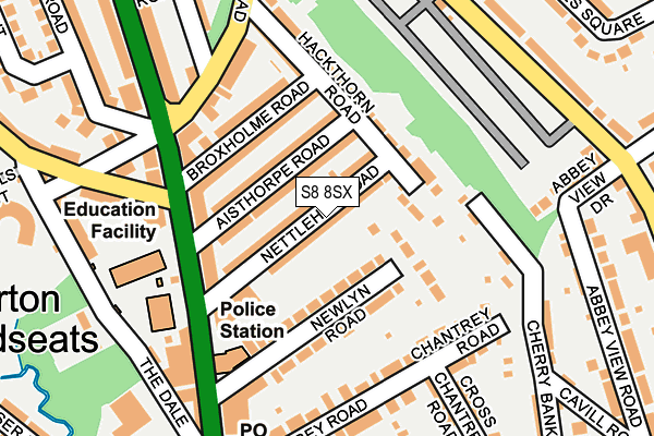 S8 8SX map - OS OpenMap – Local (Ordnance Survey)