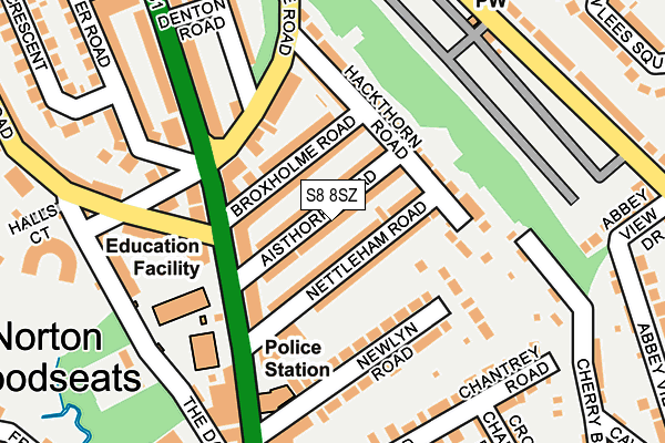 S8 8SZ map - OS OpenMap – Local (Ordnance Survey)