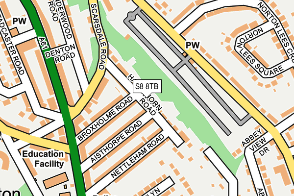 S8 8TB map - OS OpenMap – Local (Ordnance Survey)