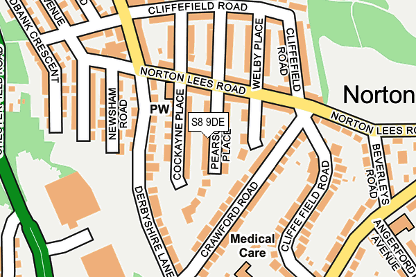 S8 9DE map - OS OpenMap – Local (Ordnance Survey)