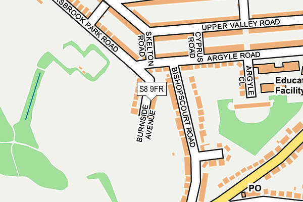 S8 9FR map - OS OpenMap – Local (Ordnance Survey)