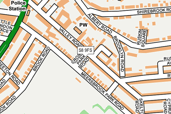 S8 9FS map - OS OpenMap – Local (Ordnance Survey)