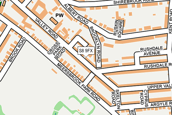 S8 9FX map - OS OpenMap – Local (Ordnance Survey)