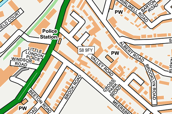 S8 9FY map - OS OpenMap – Local (Ordnance Survey)