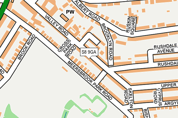 S8 9GA map - OS OpenMap – Local (Ordnance Survey)