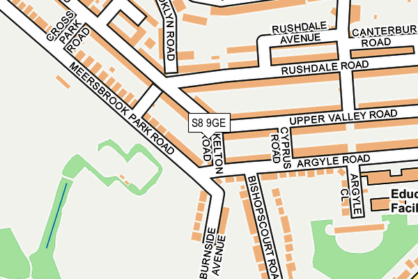 S8 9GE map - OS OpenMap – Local (Ordnance Survey)