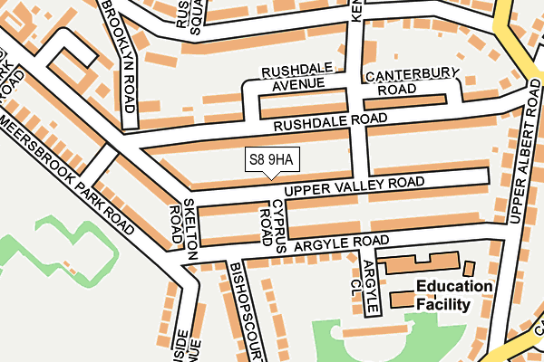 S8 9HA map - OS OpenMap – Local (Ordnance Survey)