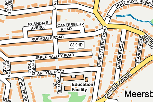 S8 9HD map - OS OpenMap – Local (Ordnance Survey)