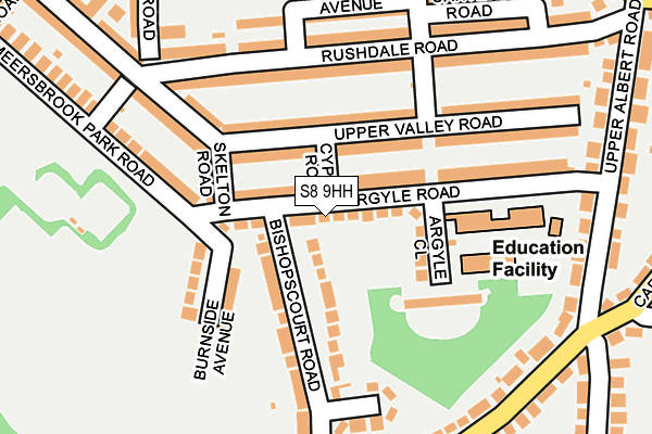 S8 9HH map - OS OpenMap – Local (Ordnance Survey)