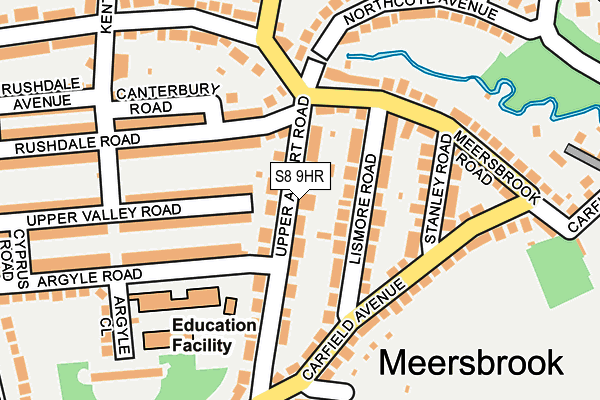 S8 9HR map - OS OpenMap – Local (Ordnance Survey)