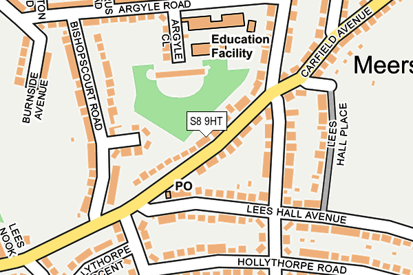 S8 9HT map - OS OpenMap – Local (Ordnance Survey)