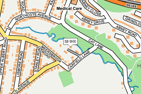 S8 9HX map - OS OpenMap – Local (Ordnance Survey)