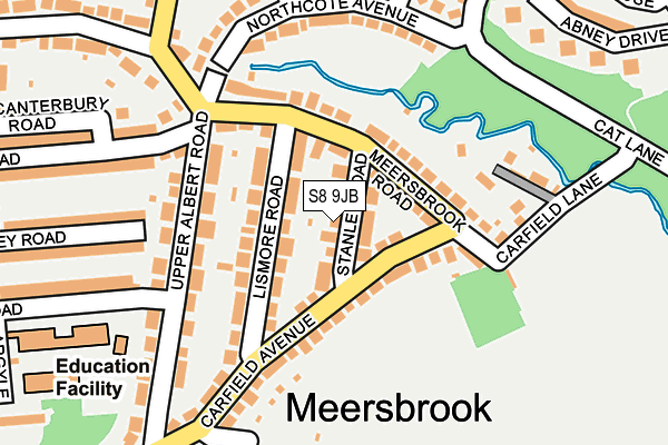 S8 9JB map - OS OpenMap – Local (Ordnance Survey)