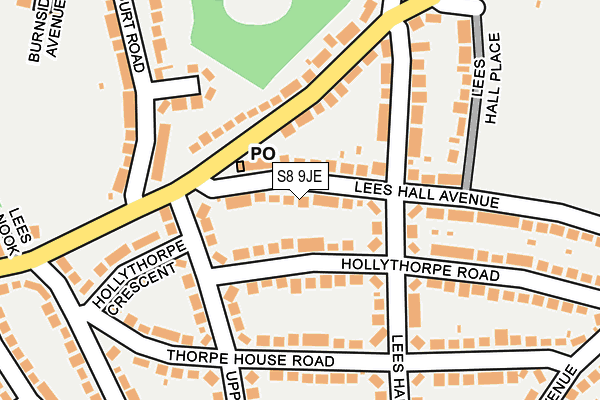 S8 9JE map - OS OpenMap – Local (Ordnance Survey)