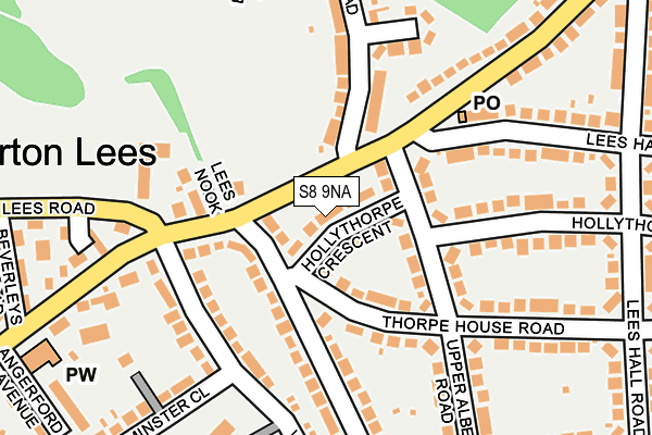 S8 9NA map - OS OpenMap – Local (Ordnance Survey)