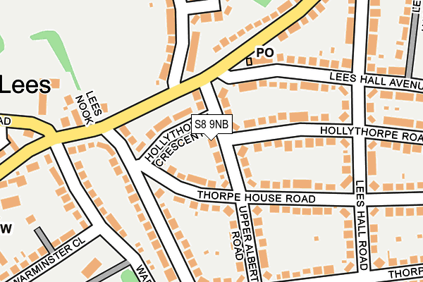S8 9NB map - OS OpenMap – Local (Ordnance Survey)
